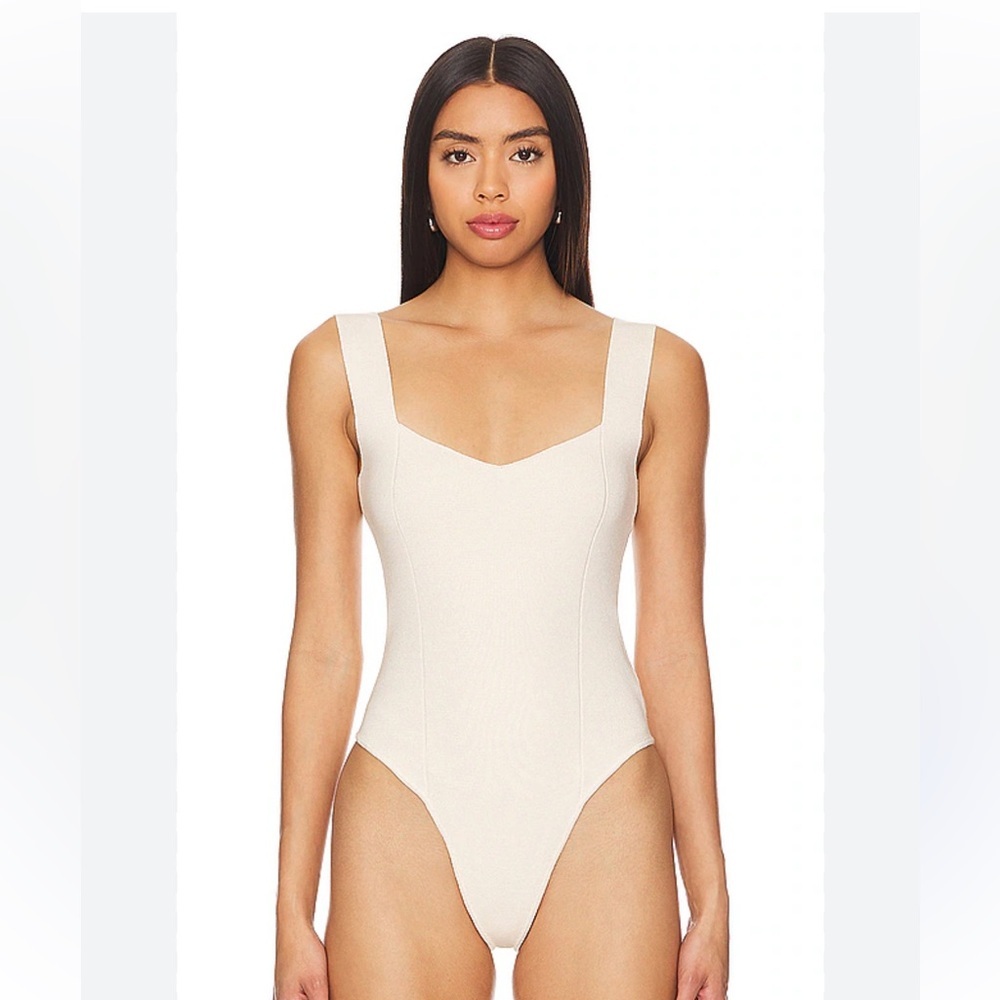 High End Sophie Rue - Elegant Cream Bodysuit - Large